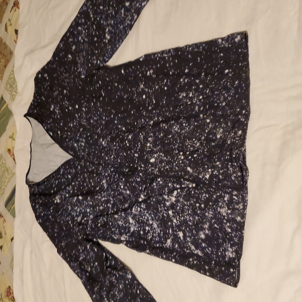 NEW Spakling Print Cardigan Salon Smock in Black Size XL
